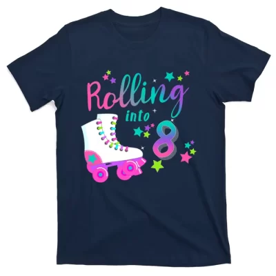 Roller Skate Birthday Shirt 5th 80's Outfit Decades Party T-Shirt