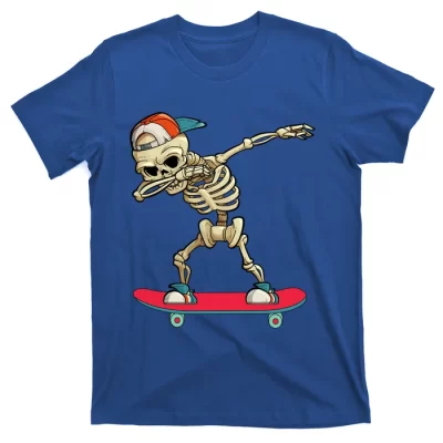 Skeleton Skateboard Dabbing Skate Skeleton Cool Gift T-Shirt