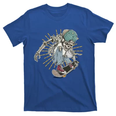 Skull And Bones Vintage Skate Skateboard Gift T-Shirt